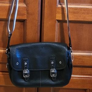 Coach Purse Crossbody Black Pebbled Leather